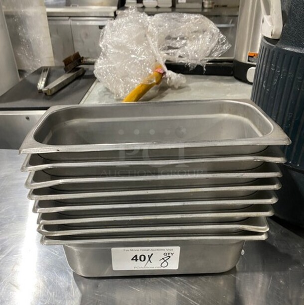 Winco Stainless Steel 18-8 Steam Food Pans! MODEL SPJL304 8x Your Bid! - Image 1 of 5