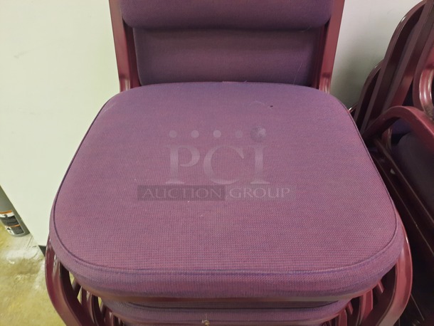Stackable Cushioned Chairs in Purple. 10 Times Your Bid! (Main Building)  - Image 2 of 2