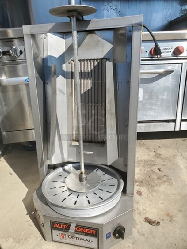 Optimal Automatics 3PGM Autodoner LP Gas 35 lb. Vertical Broiler/	
Gas Gyro Machine,120V/1 PH Very nice condition!