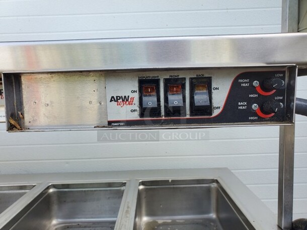 5 Bay Steam Table W/ overhead and warmers (See pictures for more details)  - Image 10 of 11