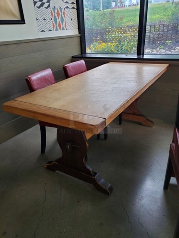 RUSTIC WOOD DINING TABLE - Image 3 of 3