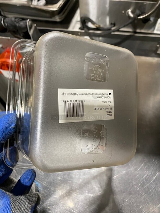 NEW In Box! Winco 12Pc 1/6 Size Polycarbonate Clear Food Pans!  - Image 5 of 6