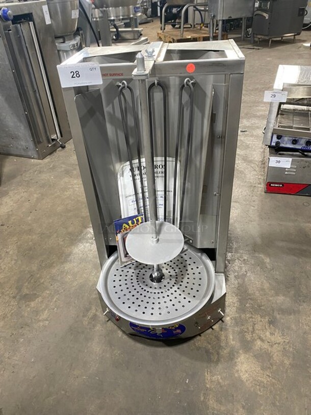 BRAND NEW! NEVER USED! Autogyros Commercial Countertop Electric Powered Vertical Broiler Gyro Machine! All Stainless Steel! Model: 4LE SN: 5530 208V 60HZ 1 Phase - Image 1 of 10