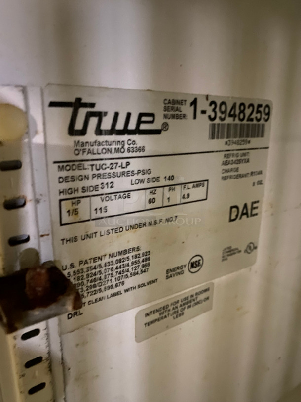 True Commercial Under The Counter Single Door Cooler! With Poly Coated Rack! All Stainless Steel! Model: TUC27LP SN: 13948259 115V 60HZ 1 Phase - Image 6 of 7