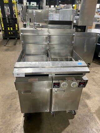 Nice! Keating All Stainless Steel Natural Gas Powered 1 Bay Pasta Cooker With Rinse Station Combo! On Casters! 115V 60HZ 1Phase Model 14pasta Serial PG41330