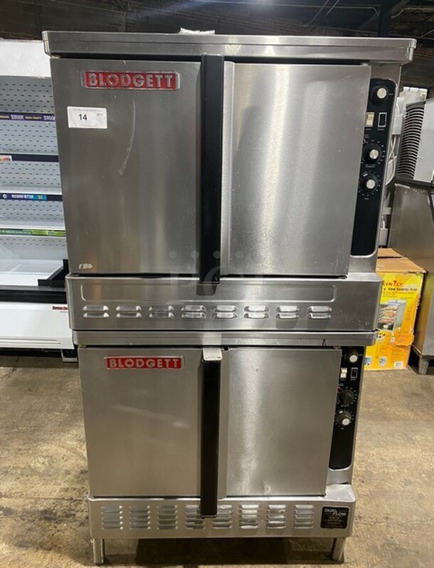WOW! Blodgett All Stainless Steel Gas Powered Double Stacked Convection Oven! With Metal Racks! On Casters! 2 X Your Bid Makes One Unit! - Image 1 of 10