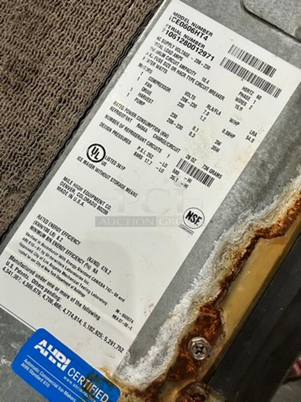 Ice-O-Matic Commercial Ice Maker Machine! With Commercial Ice Bin! All Stainless Steel! On Legs! Model: ICE0606HT4 SN: 11061280012971 208/230V 60HZ 1 Phase - Image 5 of 5