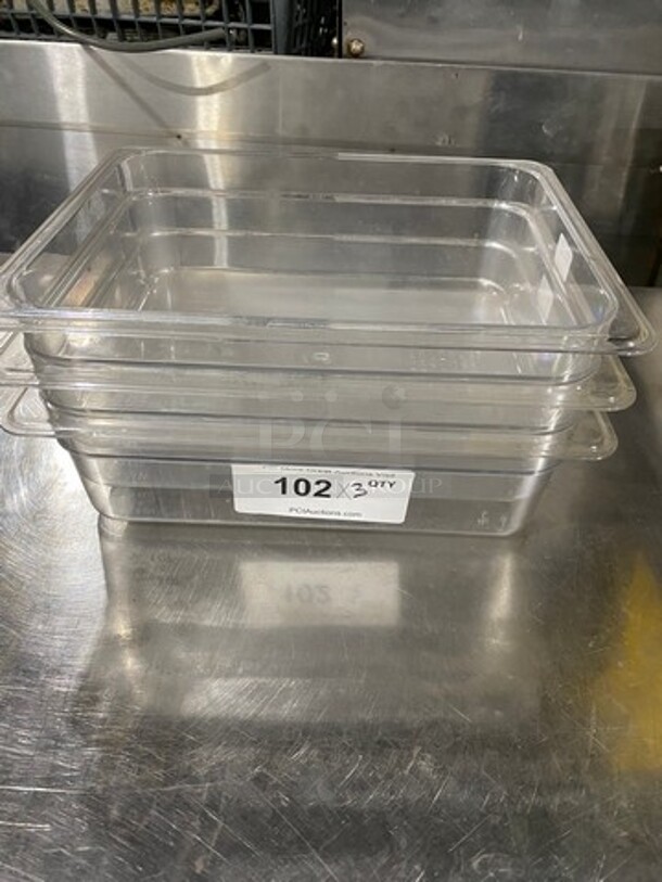 Cambro Clear Poly 1/2x4" Food Containers! 3x Your Bid! - Image 1 of 6