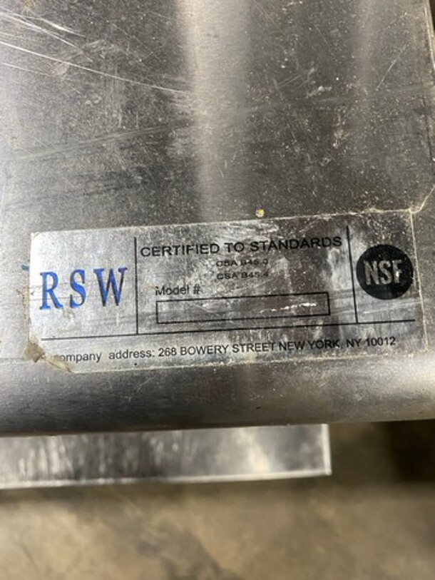 RSW Commercial Double Overhead Shelf! Stainless Steel! - Image 7 of 8
