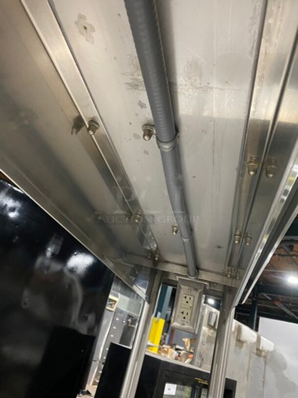 NICE! Commercial Work Top/ Prep Table! With Overhead Shelf! With Trash Deposit Hole! With Shelf Storage Space Underneath! Solid Stainless Steel! On Legs! - Image 8 of 9