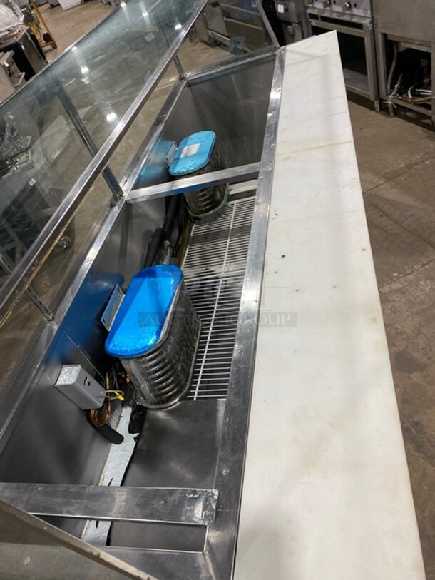 Leader Refrigerated Sandwich/Salad Prep Table! All Stainless Steel! With Glass Food Shield! With Full Length Cutting Board! With 4 Door Rear Cooler Storage Access! With Poly Coated Racks! On Casters! Model: LM96 S/C! - Image 5 of 10