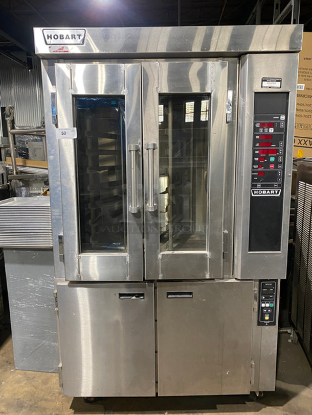 AWESOME! Hobart Commercial Electric Powered Rotating Mini Rack Oven & Proofer Combo! All Stainless Steel! On Casters! Model: HPC800 SN: 241010509 120V 60HZ 1&3 Phase
