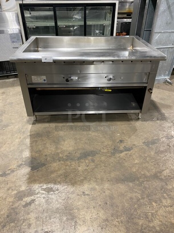 L & J Commercial Natural Gas Powered Steam Table! With Storage Space Underneath! All Stainless Steel! On Legs! Model: CWS60