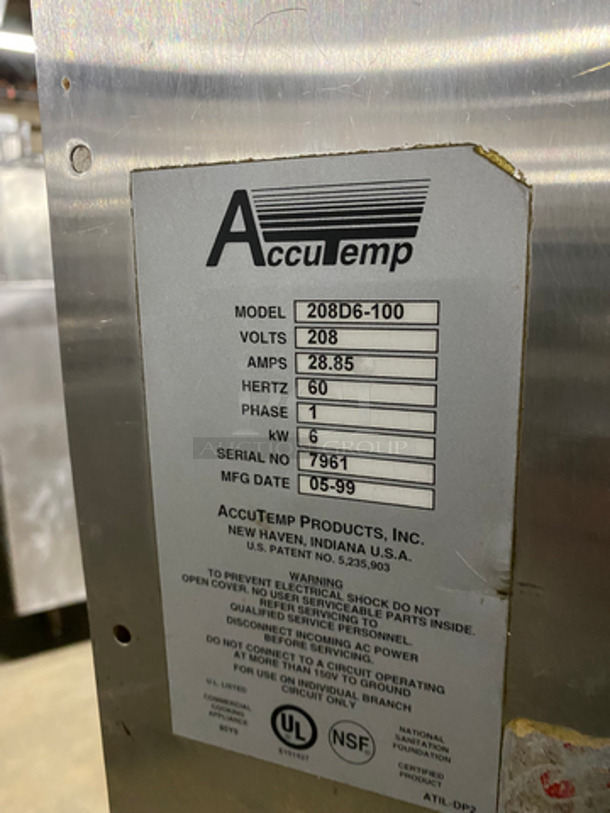 AccuTemp Commercial Electric Powered Single Door Steam-N-Hold! On Equipment Stand! All Stainless Steel! On Casters! Model: 208D6100 SN: 7961 208V 60HZ 1 Phase - Image 7 of 8