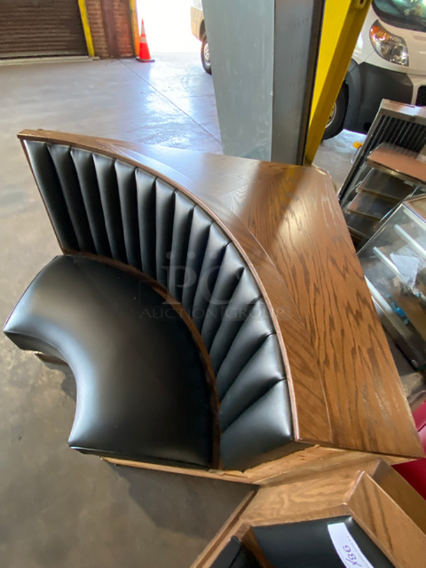 NEW! Single Sided Curved Black Cushioned Booth Seat! With Wooden Outline! Perfect For In The Corner Placement! Can Be Connected With Any Of The Booths Listed! 2x Your Bid! - Image 9 of 9