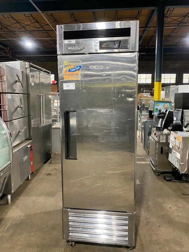 Turbo Air Commercial Single Door Reach In Cooler! All Stainless Steel! Model: MSR23NM SN: NR23809001! 110/120V 60HZ 1 Phase! On Casters! - Image 1 of 9