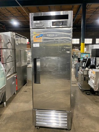 Turbo Air Commercial Single Door Reach In Cooler! All Stainless Steel! Model: MSR23NM SN: NR23809001! 110/120V 60HZ 1 Phase! On Casters!
