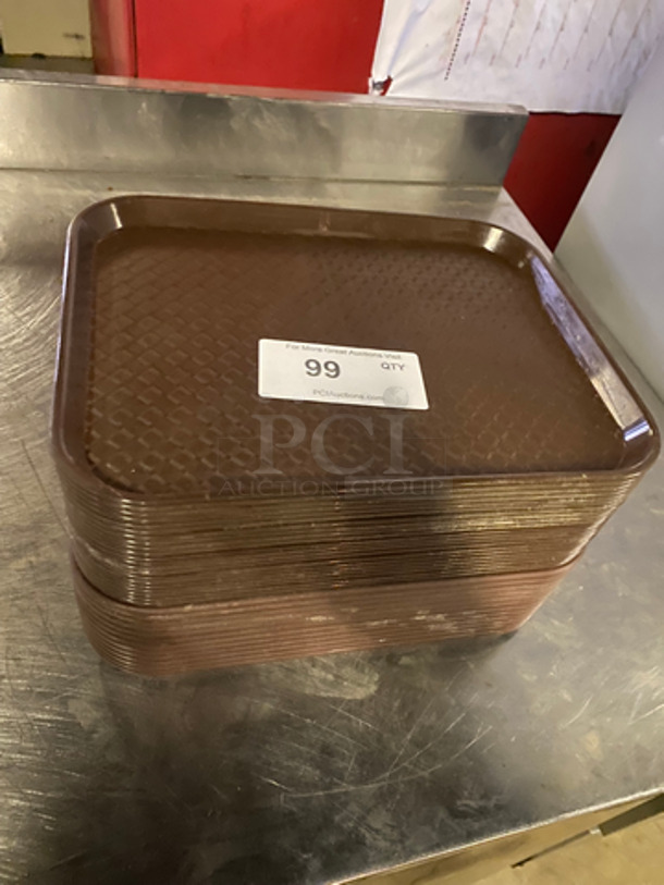 ALL ONE MONEY! Brown Poly Food Serving Trays! - Image 1 of 5