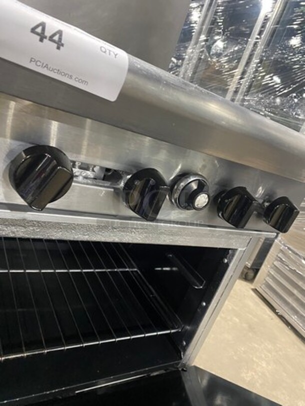 American Range Commercial Natural Gas Powered 4 Burner Stove! With Raised Back Splash! With Oven Underneath! All Stainless Steel! On Casters! - Image 8 of 10
