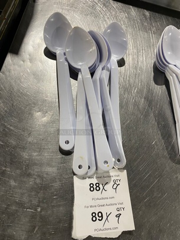 White Poly Serving Spoons! 9x Your Bid!