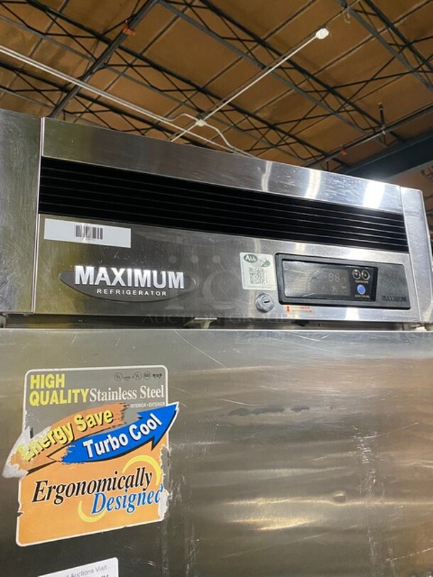 Turbo Air Commercial Single Door Reach In Cooler! All Stainless Steel! Model: MSR23NM SN: NR23809001! 110/120V 60HZ 1 Phase! On Casters! - Image 8 of 9