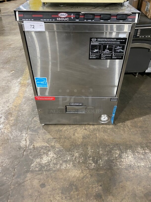 CMA Commercial Under the Counter Dish Washing Machine! All Stainless Steel! With Dish Rack! Model CMA180UC! 208/230V 1Phase! - Image 1 of 9