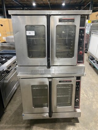 Garland Commercial Gas Powered Double Deck Convection Oven! With View Through Doors! Metal Oven Racks! All Stainless Steel! On Casters! 2x Your Bid Makes One Unit!