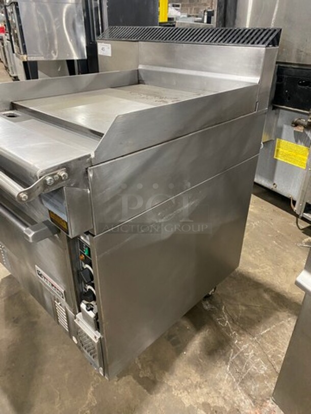 NICE! Garland Commercial Natural Gas Powered Hot Plate With Right Side Flat Griddle! Griddle Has Side Splashes! With Back Splash! With Oven Underneath! All Stainless Steel! - Image 2 of 11