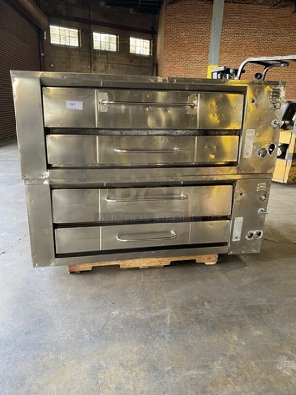 Bari Natural Gas Powered Double Stacked 6 Pie Pizza Oven! Model M48-6 Serial 1591! No Stones!No Legs! 2 X Your Bid Makes One Unit!  - Image 1 of 10