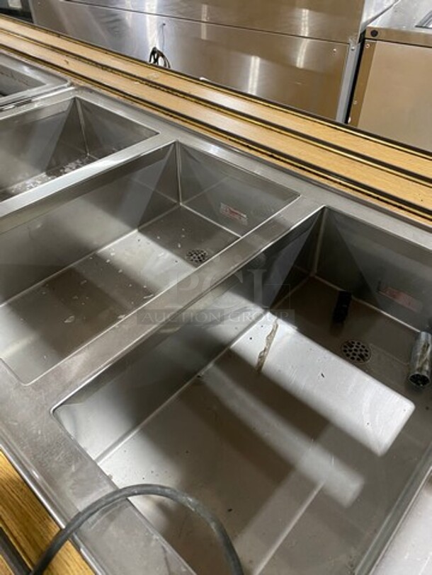 Atlas Metal Commercial Custom-Made Half Cold Pan Half Steam Table Food Serving Station! With Sneeze Guard! Stainless Steel With Wooden Outline! 208V 60HZ 1 Phase - Image 9 of 9