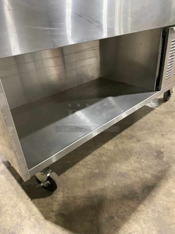 Craig Commercial Refrigerated Food Serving Station Counter/Cold Pan! With Sneeze Guard! With Underneath Storage Space! All Stainless Steel Body! On Casters! Model: LB530SC - Image 7 of 10