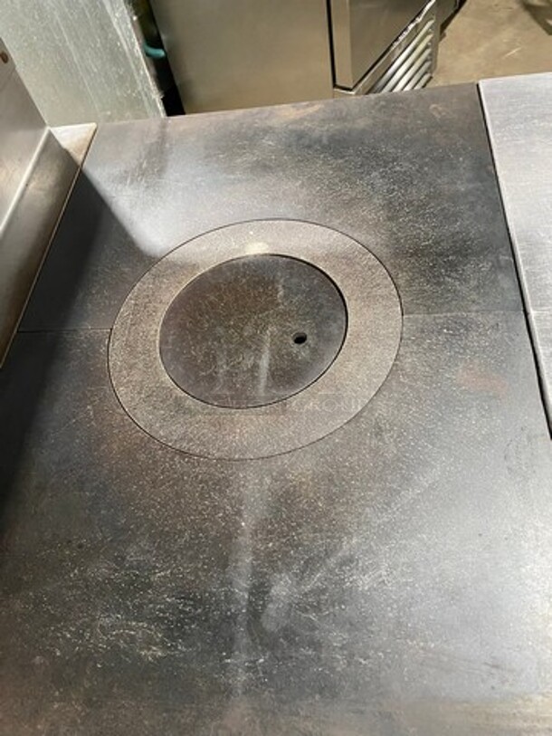 Vulcan Commercial French Top/ Hot Plate Stove! With Raised Back Splash With Double Overhead Shelf! With Oven Underneath! All Stainless Steel! On Legs! - Image 5 of 10