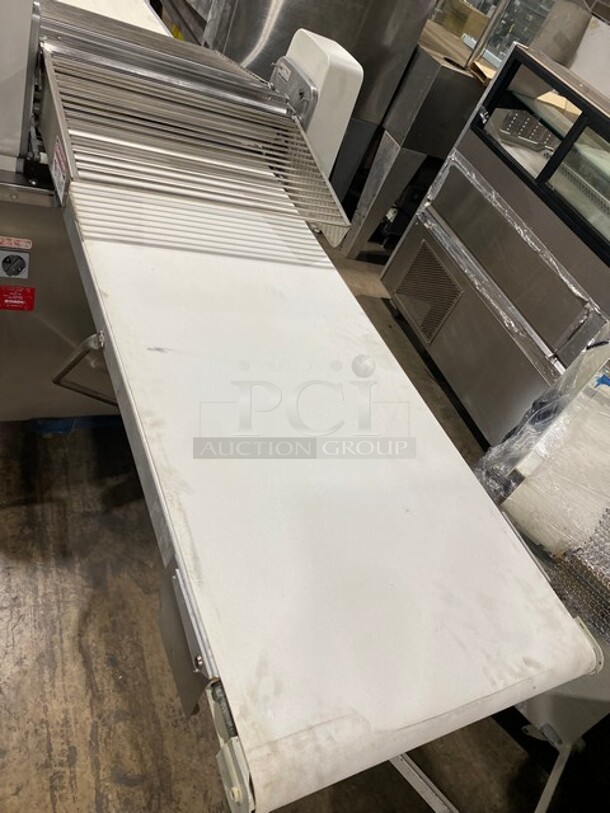 Sweet! Rondo Seewer Commercial Floor Style Automatic Adjustable/Reversible Dough Sheeter! Stainless Steel Body! Model: SFS611 Serial B9A011105! 208V 3 Phase!  - Image 3 of 12