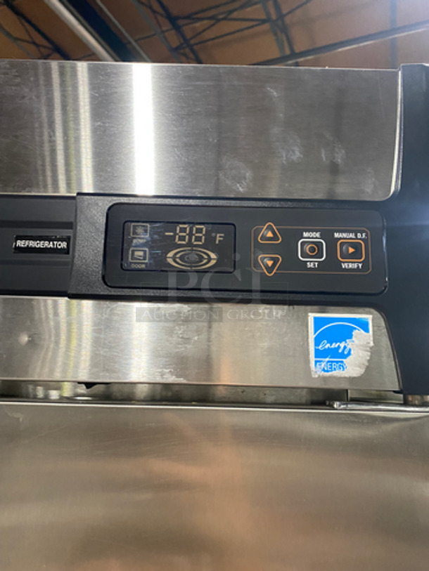 Master Bilt Commercial Single Door Reach In Refrigerator! With poly Coated Racks! Solid Stainless Steel! On Casters! Model: R23S SN: 14040084! Not Tested!  115V 60HZ 1 Phase - Image 8 of 9