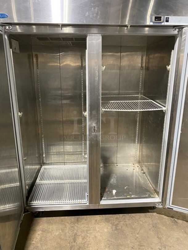 Norlake Commercial 2 Door Reach In Cooler! With Poly Coated Racks! All Stainless Steel! On Casters! WORKING WHEN REMOVED! Model: NR522SSS SN: 11090413 115V 60HZ 1 Phase - Image 5 of 9