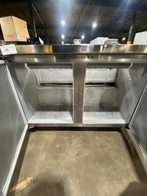 Continental Commercial Refrigerated Sandwich Prep Table! With 2 Door Underneath Storage Space! All Stainless Steel! On Casters! Model: SW4812 SN: 15766384 115V 60HZ 1 Phase - Image 6 of 9