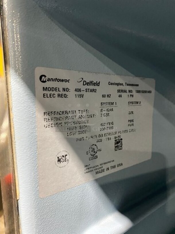 Delfield Commercial Single Door Lowboy/Worktop Cooler! All Stainless Steel! Model: 406STAR2 SN: 1305152001453 115V 60HZ 1 Phase - Image 7 of 9