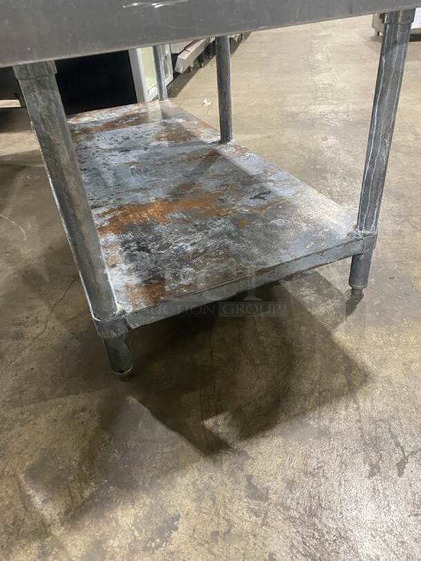 All Stainless Steel Equipment Stand Table! With Back & Side Splashes! With Underneath Storage Space! On Legs! - Image 6 of 7