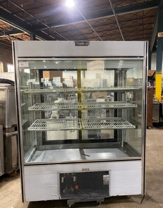 Leader Commercial Reach In Cooler Merchandiser! Glass All Around! With Rear Access Sliding Doors! Poly Coated Racks! Model: LS54SC SN: PT09S2914 115V 60HZ 1 Phase