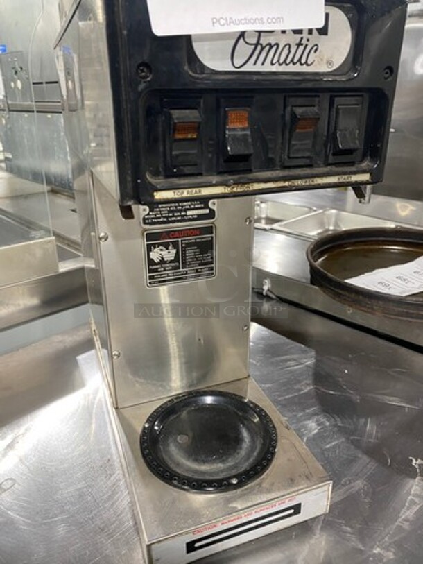 Bunn-O-Matic Commercial Countertop Coffee Brewing Machine! With Hot Water Line! With 3 Coffee Pot Warmers! All Stainless Steel! Model: STF35 SN: 17760 240V 60HZ 1 Phase - Image 6 of 8