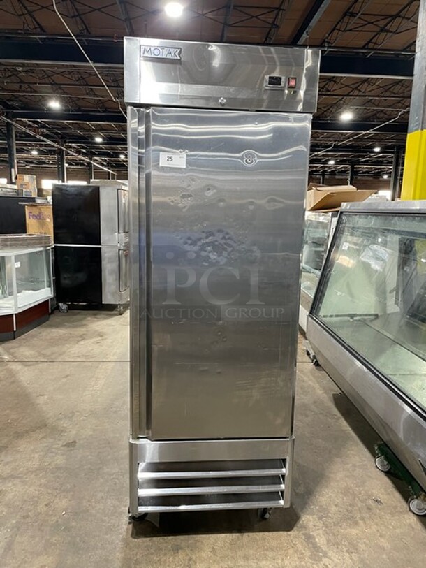 NICE! MoTak Commercial Stainless Steel Single Door Reach In Freezer! With Poly Coated Racks! On Casters! 115V! Model: MSD-1DF-BAL-X SN: 6015171221101316! - Image 1 of 9