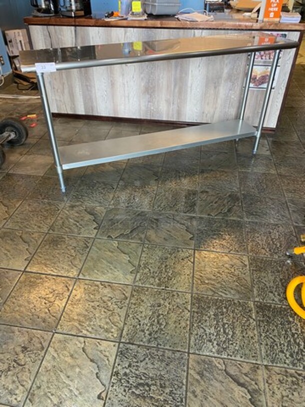 Solid Stainless Steel Work Top/ Prep Table! With Storage Space Underneath! On Legs! - Image 1 of 5