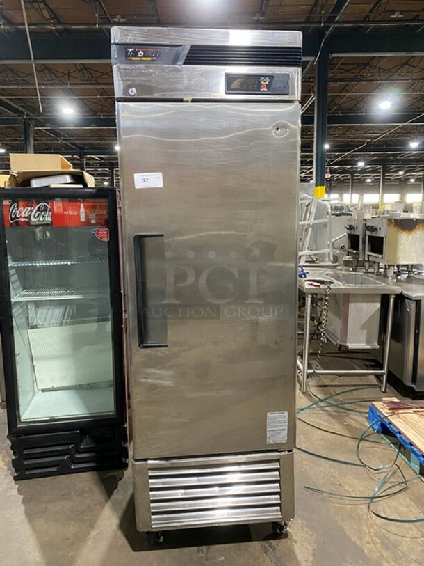 Turbo Air Commercial Single Door Reach In Freezer! Stainless Steel! On Casters! MODEL TSF23D SN:BE2F0006 115V 1PH
