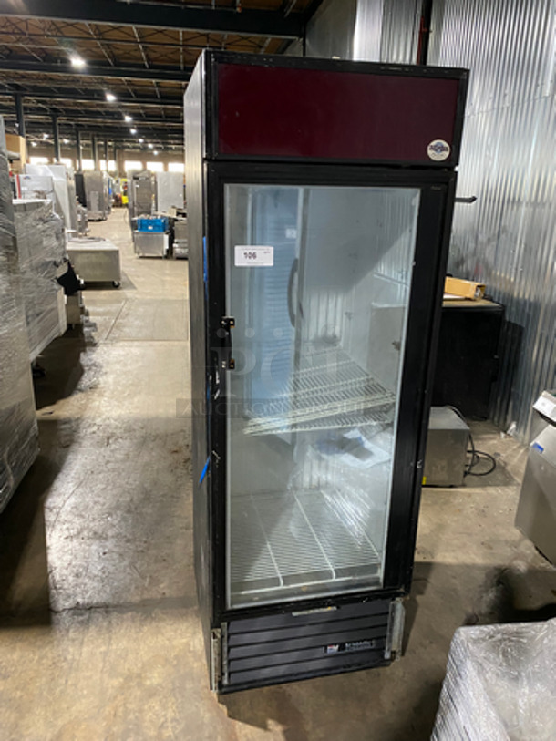 True Commercial Single Door Reach In Freezer Merchandiser! With View Through Door! With Poly Coated Racks! Model: GDM23F SN: 5135478 115V 60HZ 1 Phase
