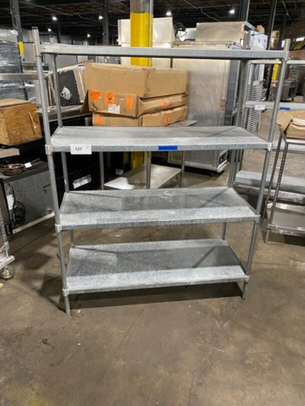 Commercial Metal 4 Tier Shelving Unit! Solid Stainless Steel! On Legs!