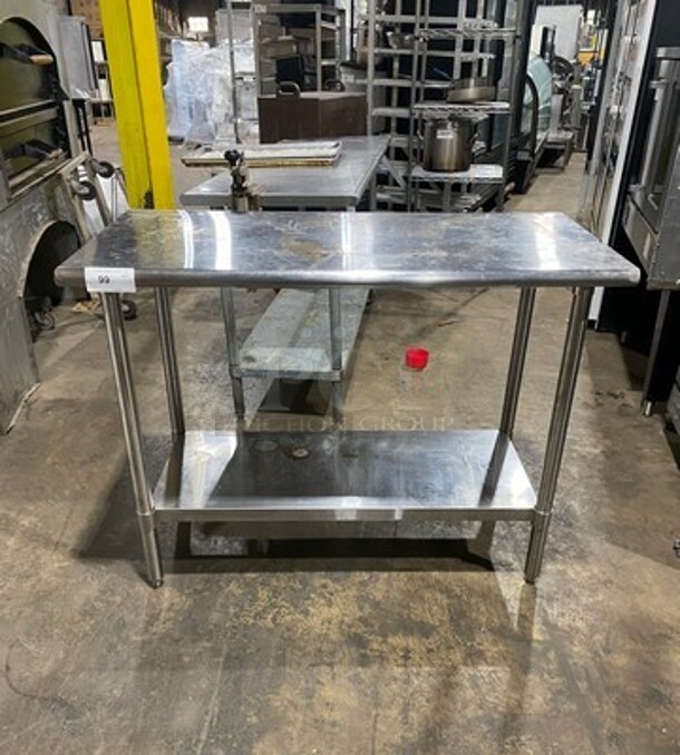 Solid Stainless Steel Work Top/ Prep Table! With Storage Space Underneath! On Legs! - Image 1 of 8