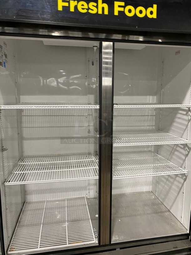 True 2 Door Reach In Cooler Merchandiser! With View Through Doors! With Poly Coated Racks! Model: GDM49 SN:7443316 115V 1PH - Image 6 of 10