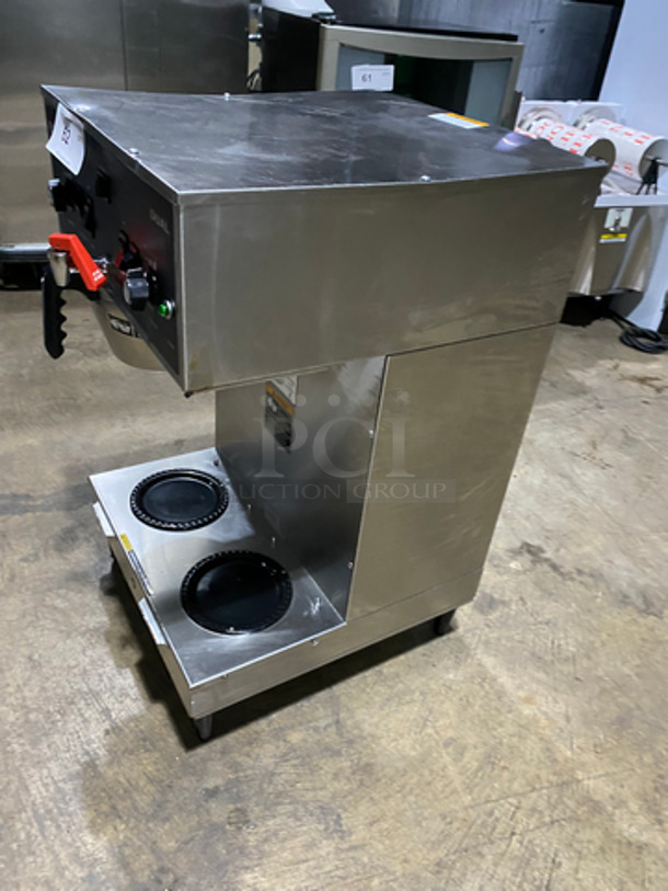Bunn Commercial Countertop Dual Coffee Maker! With Hot Water Line! 2 Coffee Pot Warmers! Stainless Steel Body! On Small Legs! Model: DUAL SN: DUAL030342 120/208V 60HZ 1 Phase - Image 2 of 8