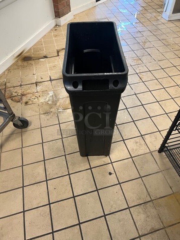 Black Poly Slim Style Trash Bin! - Image 3 of 4