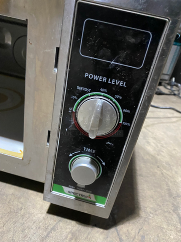 Spectrum Commercial Countertop Dial Control Microwave Oven! All Stainless Steel! Model: EMW1000SD SN: EMW1D030005849 120V 60HZ - Image 7 of 8